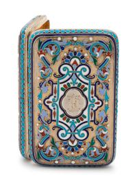 A Russian Silver-Gilt and Enameled Cigarette Case