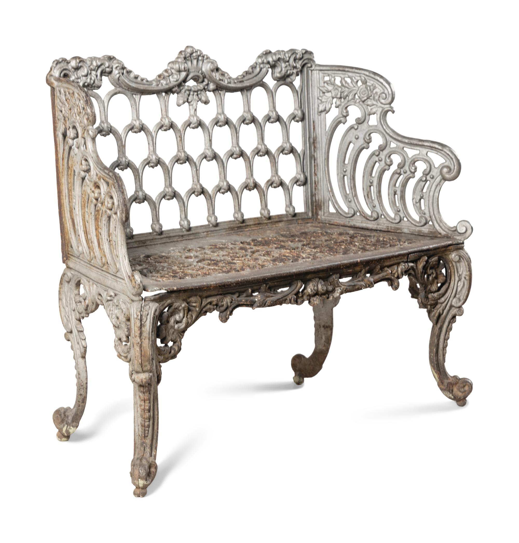 A Cast Iron Garden Bench