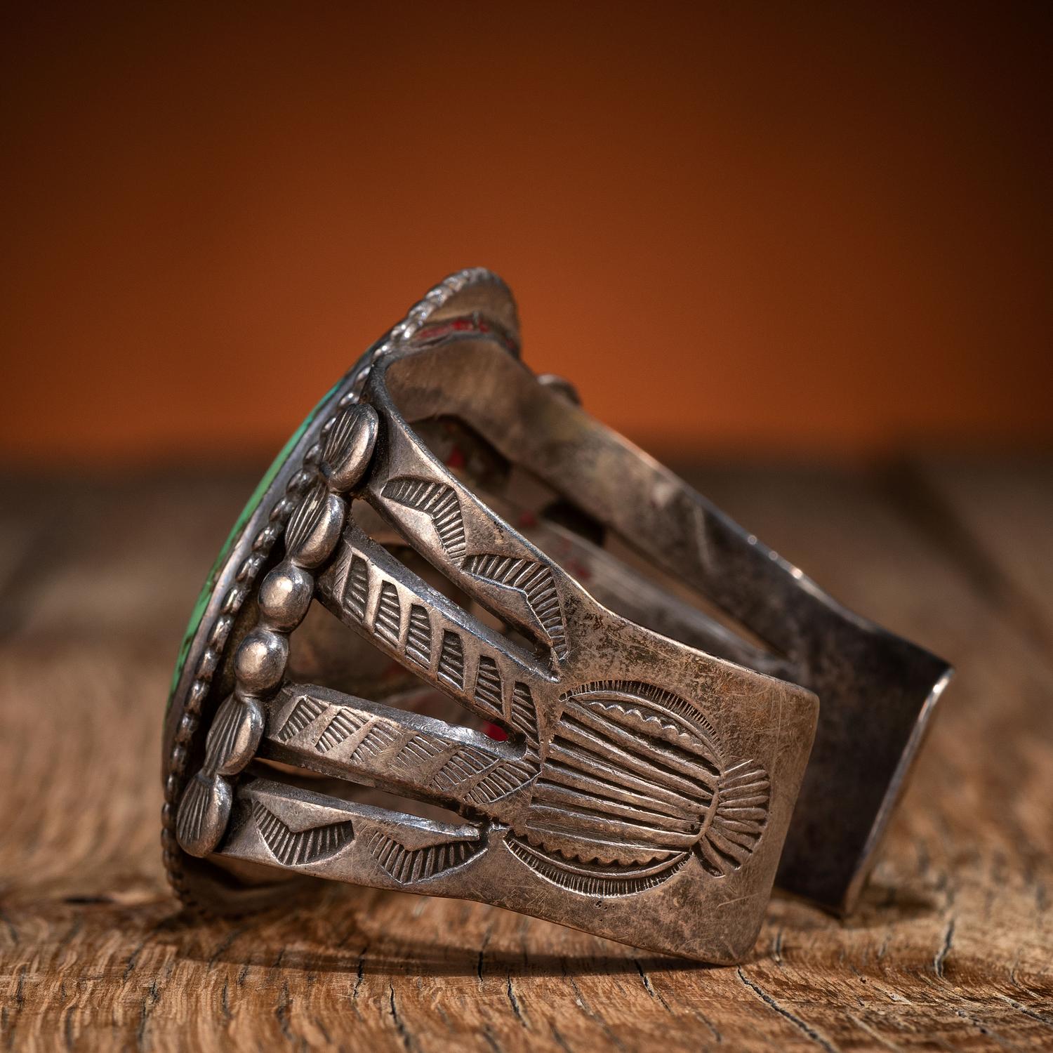 Navajo Silver and Turquoise Cuff Bracelet