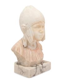 An Italian Alabaster Bust of a Young Girl