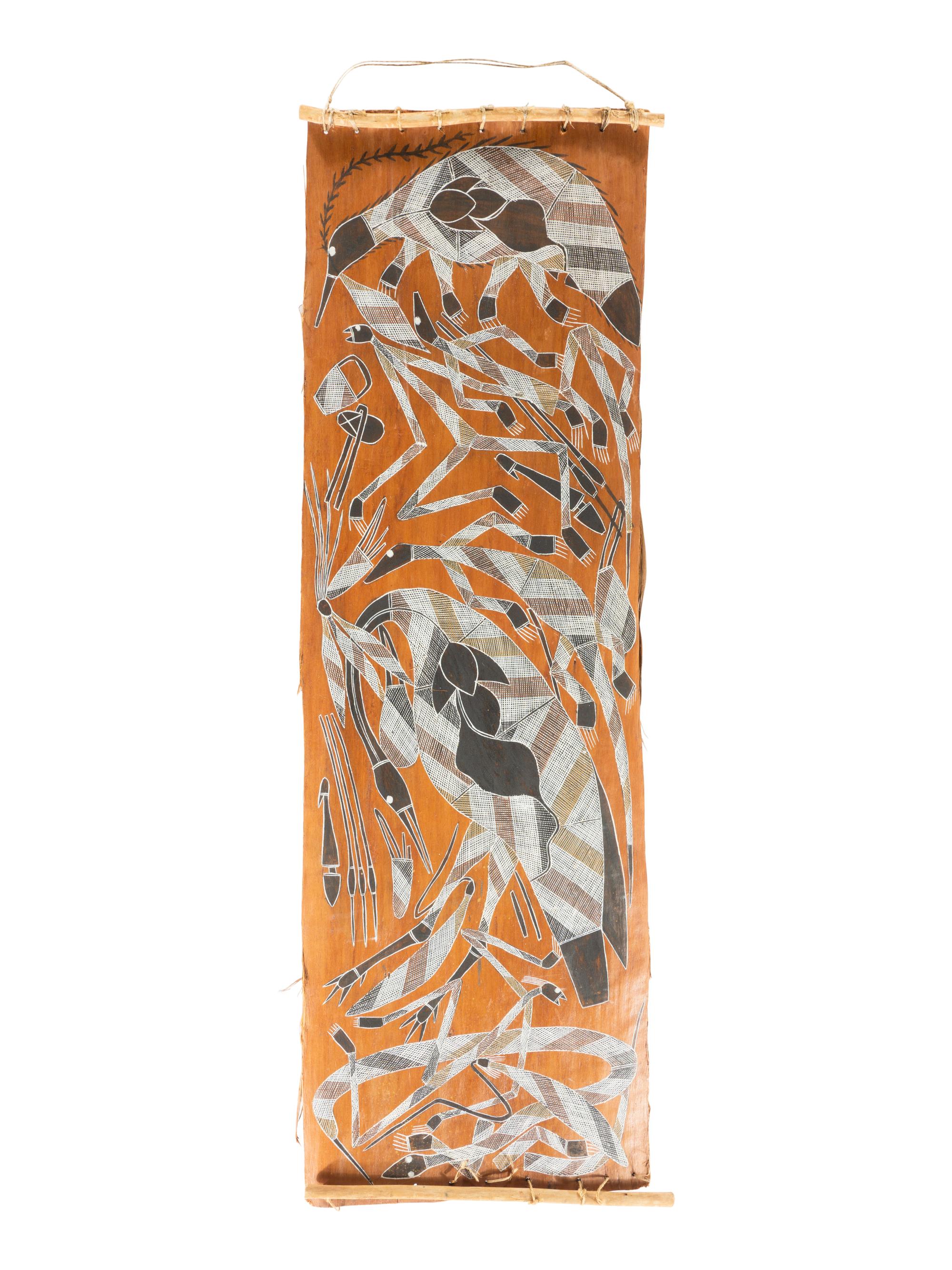 A Gunwinggu Wood Painting by Robyn Ngainmirra
