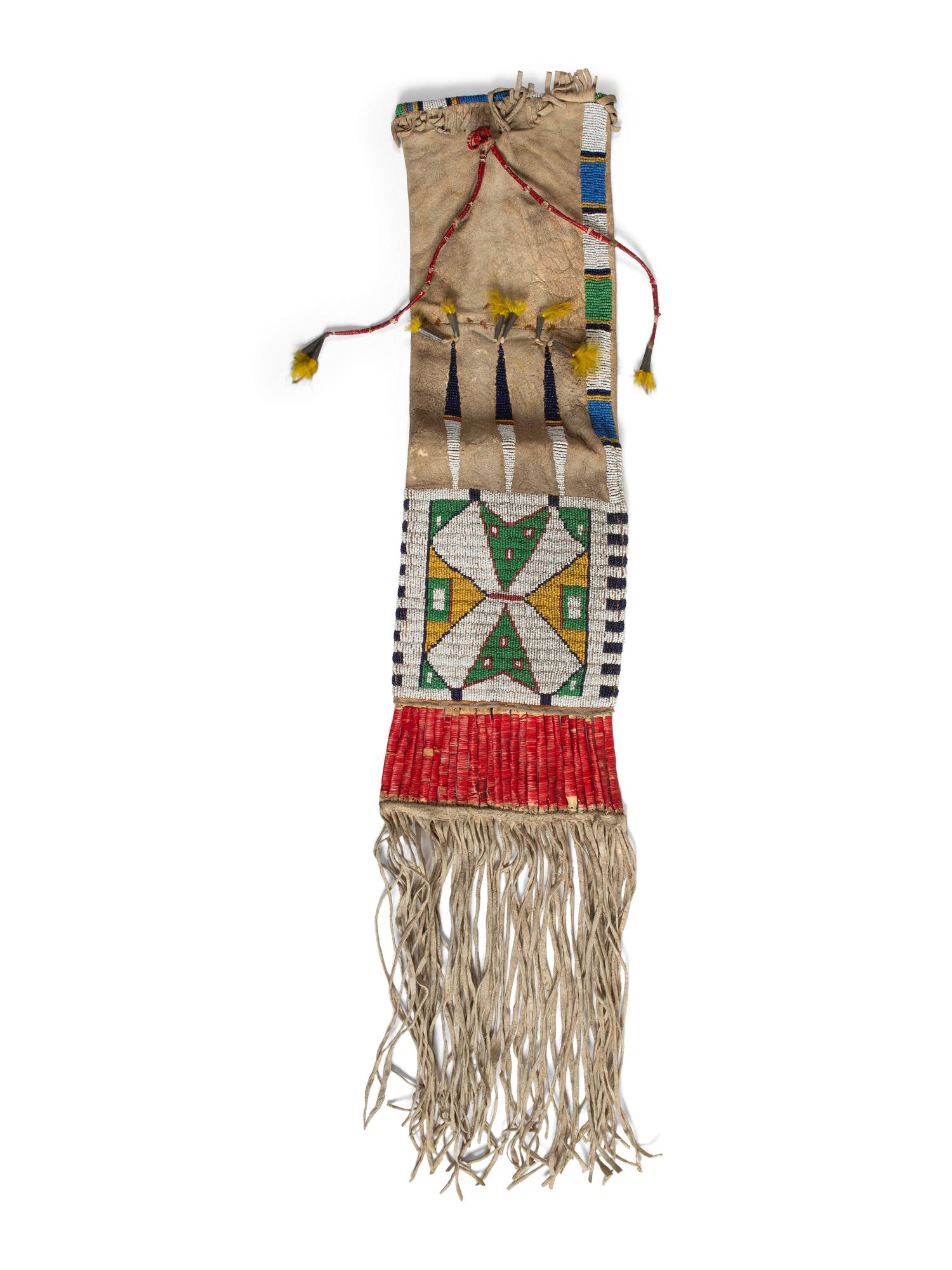 Plains Beaded Hide Tobacco Bag