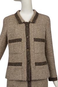 Chanel Brown and Tan Skirt Suit, 1990s