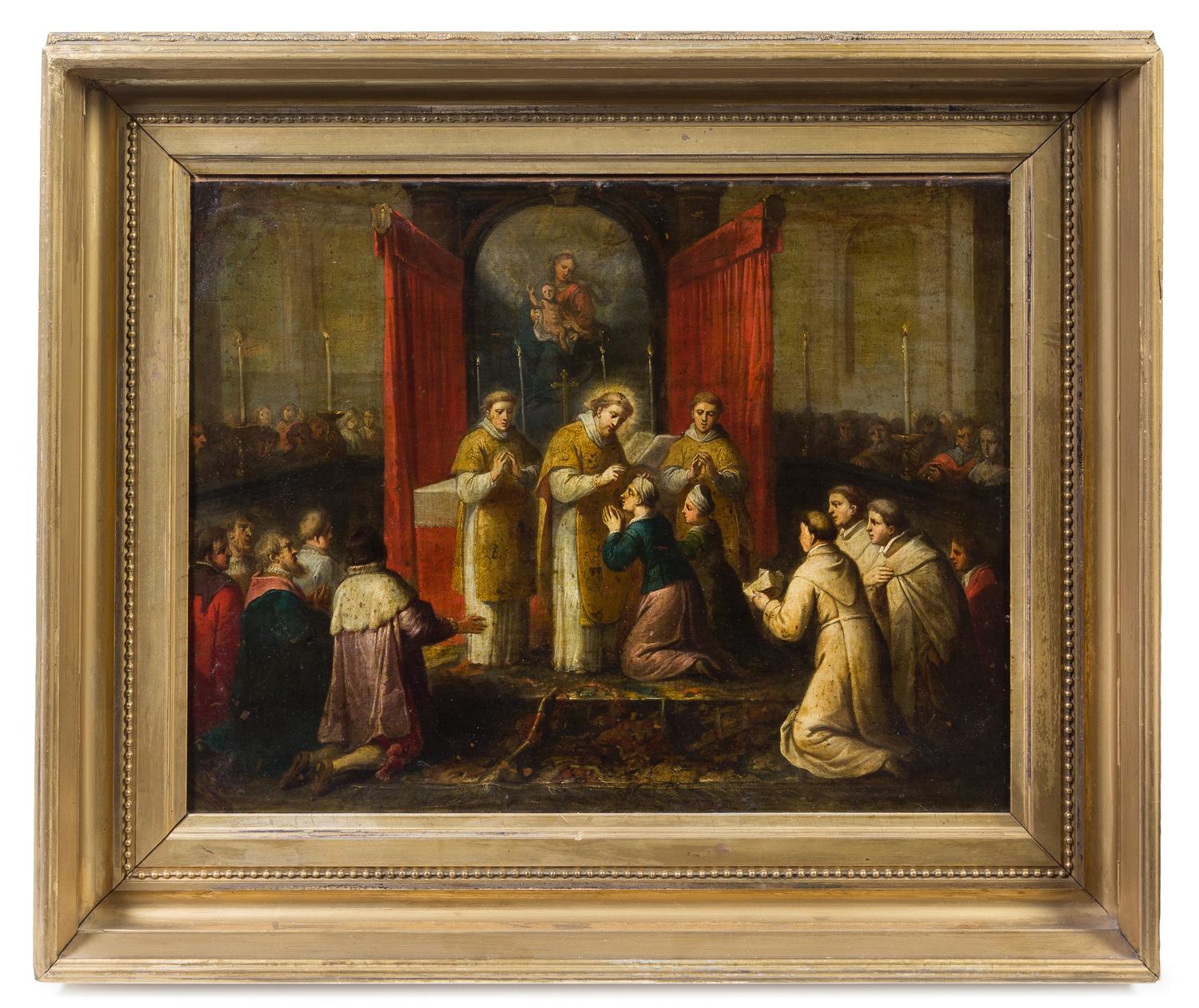 Continental School, (19th Century), Priest Blessing a Peasant Woman