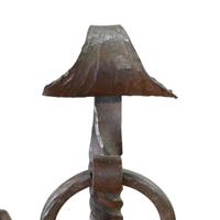 A Pair of Wrought Iron Andirons 12.5" W x 17.5" D x 18" H — Argentina, 19th Century