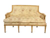 A Louis XVI Carved Giltwood Canape — LAST QUARTER 18TH CENTURY