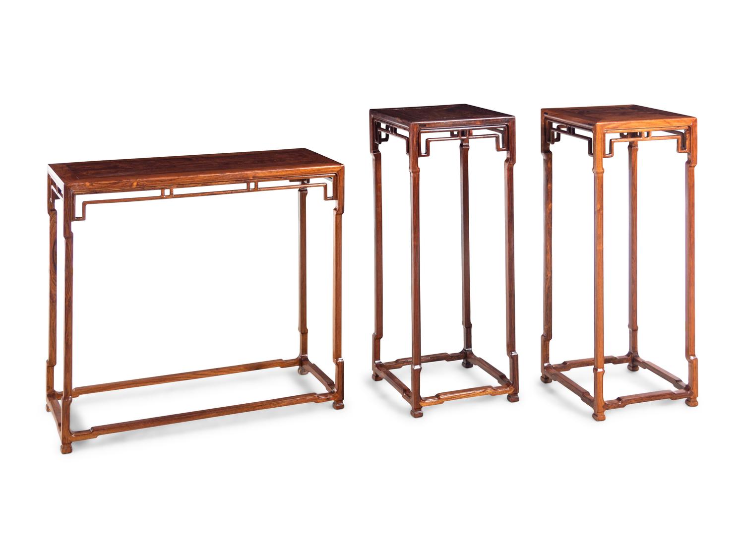 Three Chinese Huanghuali Stands
