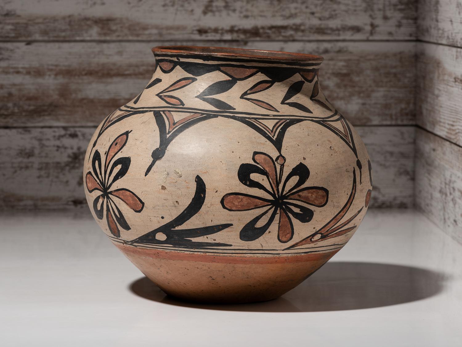 San Ildefonso Polychrome Pottery Jar