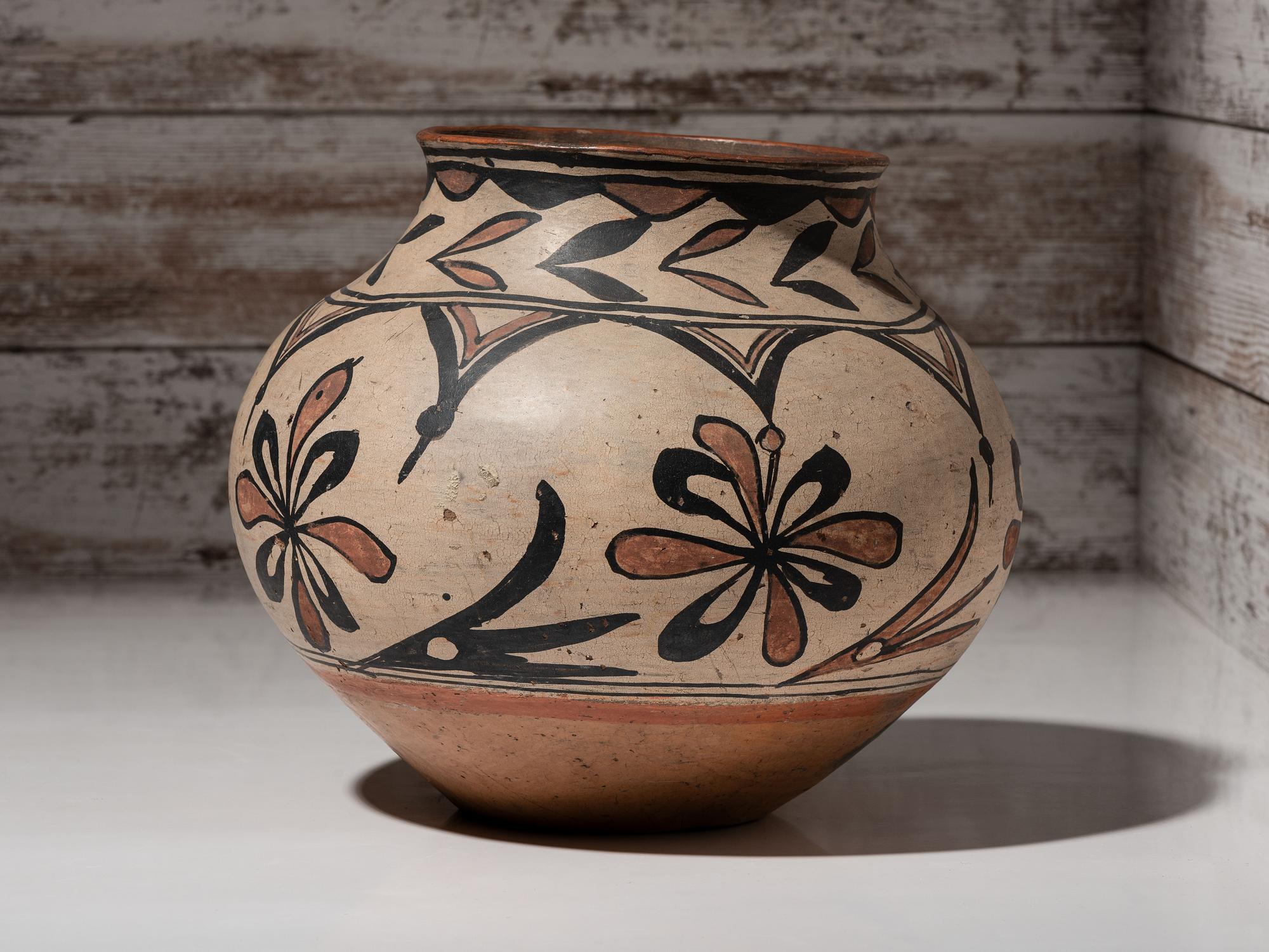 San Ildefonso Polychrome Pottery Jar