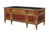 A Louis XV Style Gilt Bronze Mounted Mahogany Desk