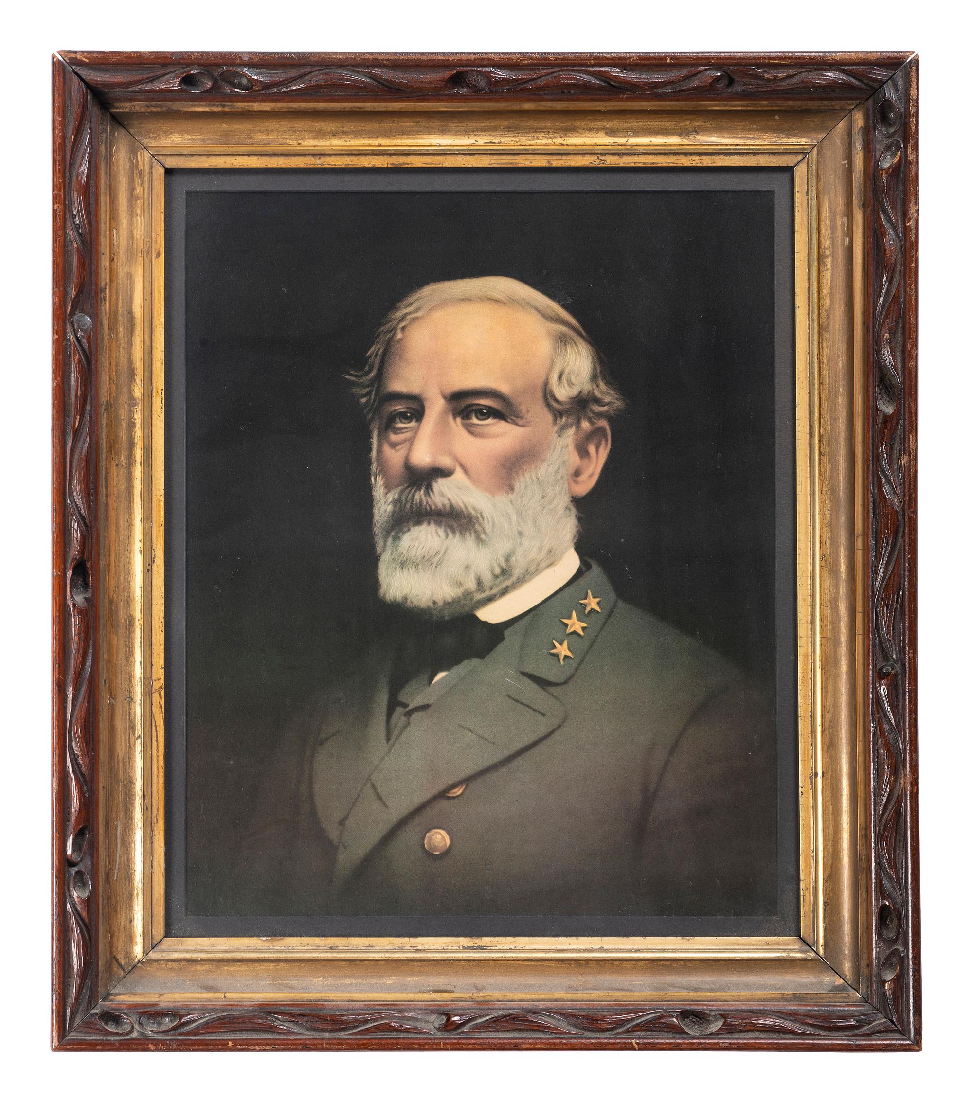[CIVIL WAR]. A group of 2 Robert E. Lee items, incl. a framed print and statue.