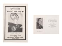 [KING, Martin Luther, Jr. (1929-1968)]. Obsequies Martin Luther King Jr. [Atlanta]: n.p., 1968. [ With: ] Funeral card.