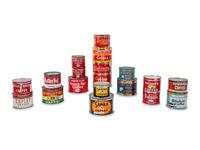 A Large Group of Country Store Advertising Coffee Tins