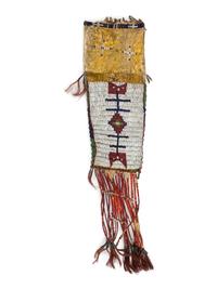 Sioux Beaded Hide Tobacco Bag, Made from Recycled Legging