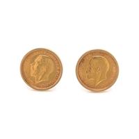 YELLOW GOLD AND COIN CUFFLINKS