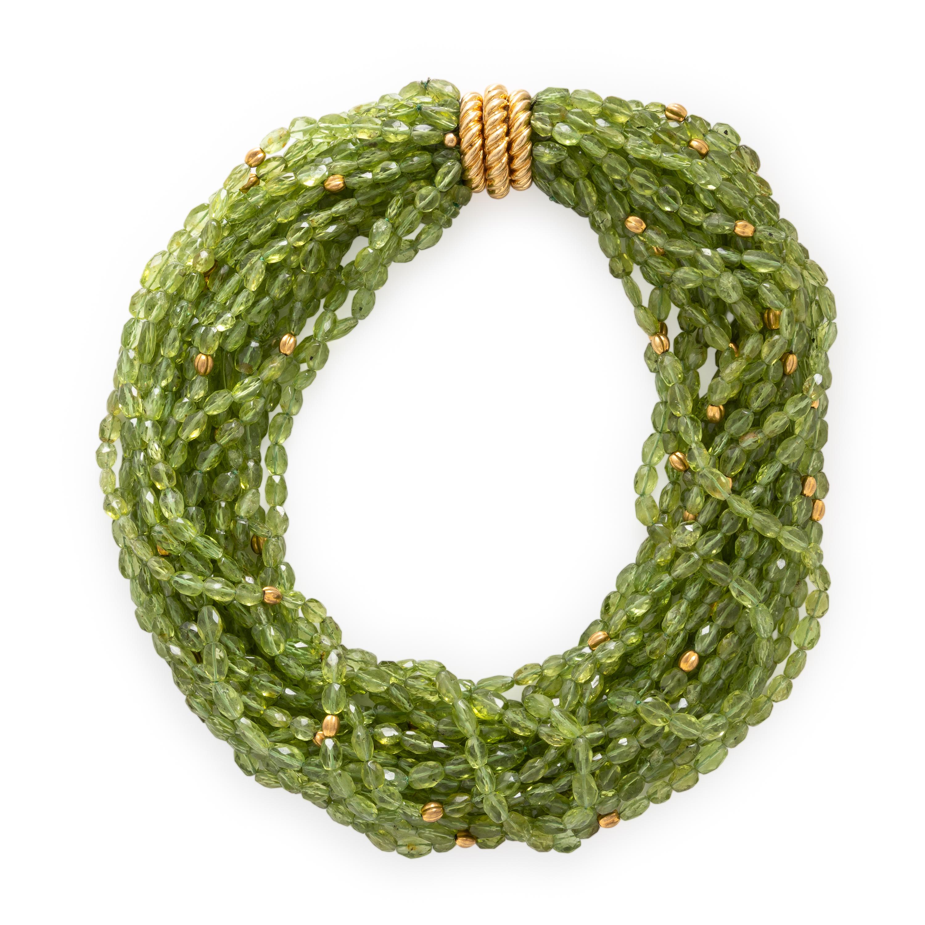 Verdura, Peridot and Yellow Gold Torsade Necklace