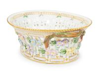 A Royal Copenhagen Flora Danica Reticulated Porcelain Fruit Basket