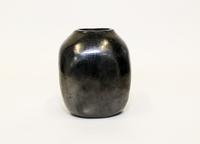 A Blackware Pottery Vase, Dona Rosa, Oaxaco, Mexico Height 4 1/2 inches.