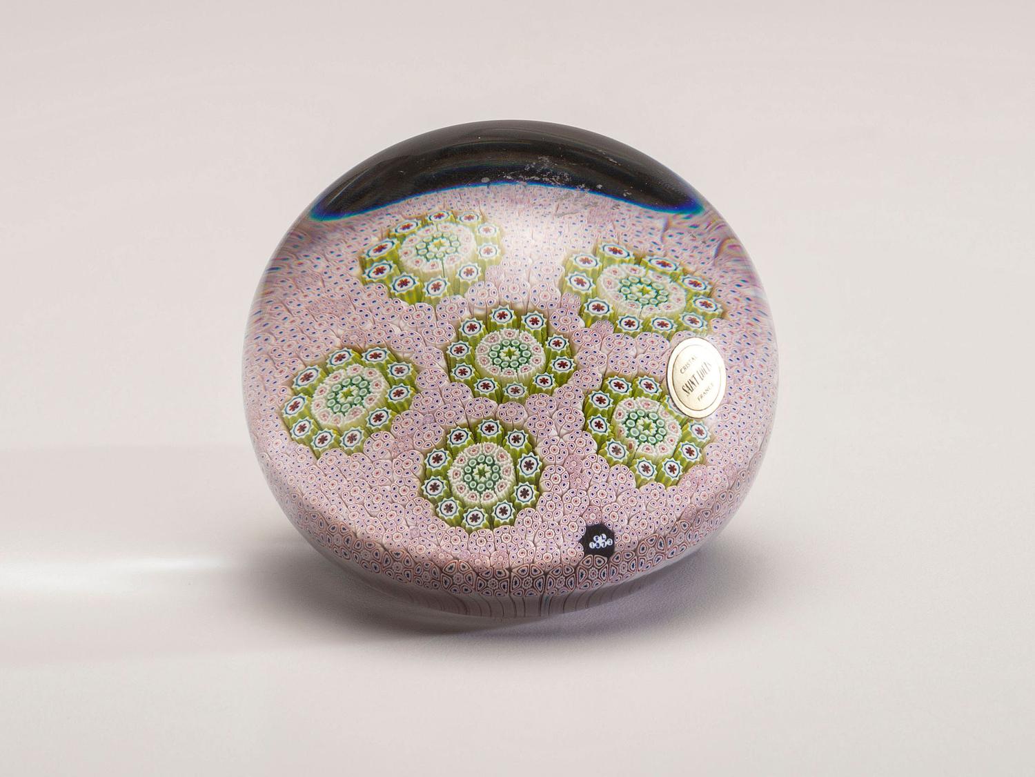 A Saint Louis Carpet-Ground Concentric Millefiori Glass Paperweight