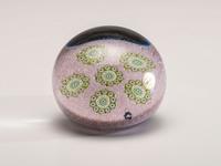 A Saint Louis Carpet-Ground Concentric Millefiori Glass Paperweight