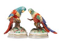 A Pair of Nymphenburg Porcelain Parrots