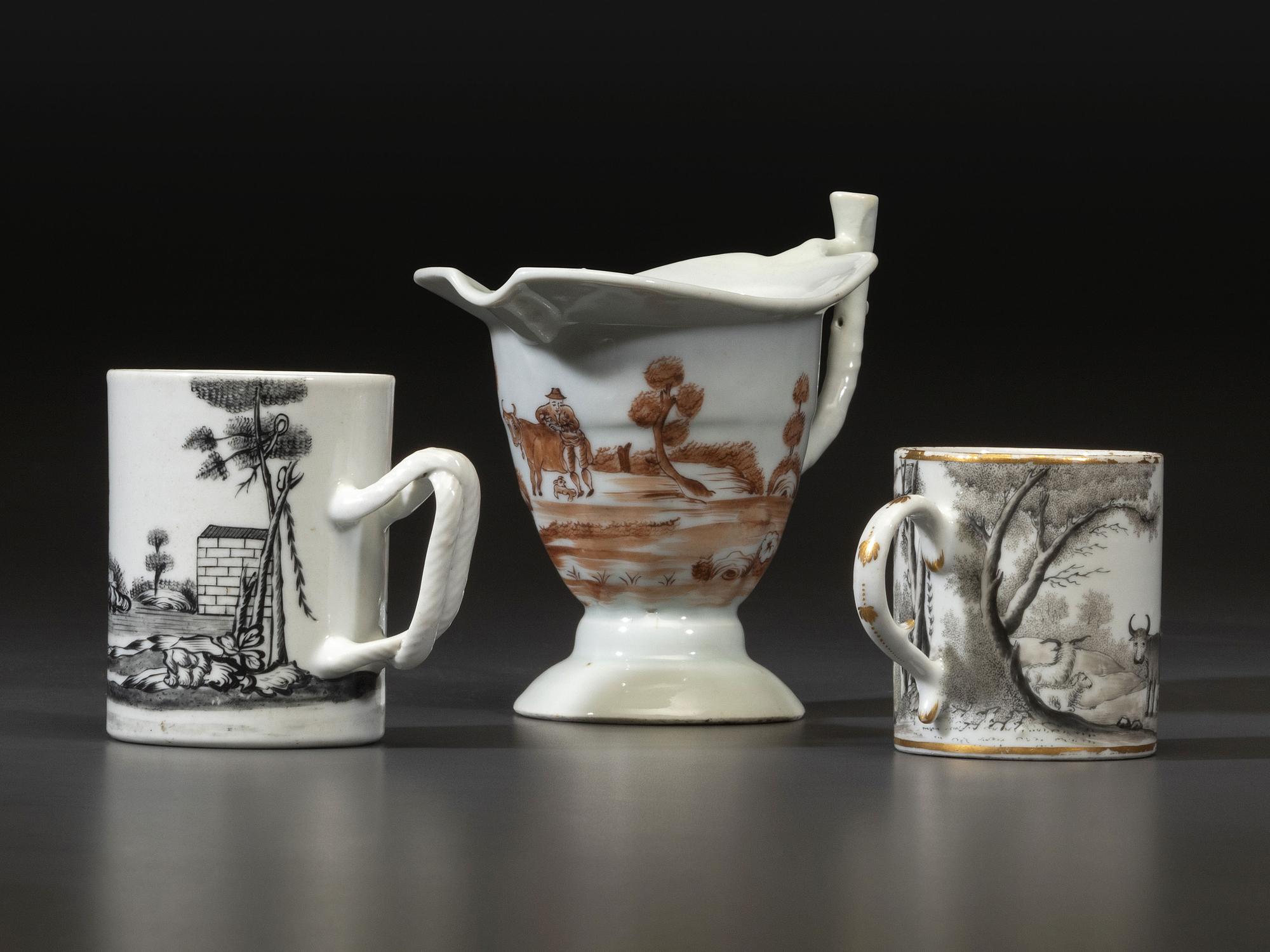 Six Chinese Export Porcelain 'Quaker Farmer' Articles