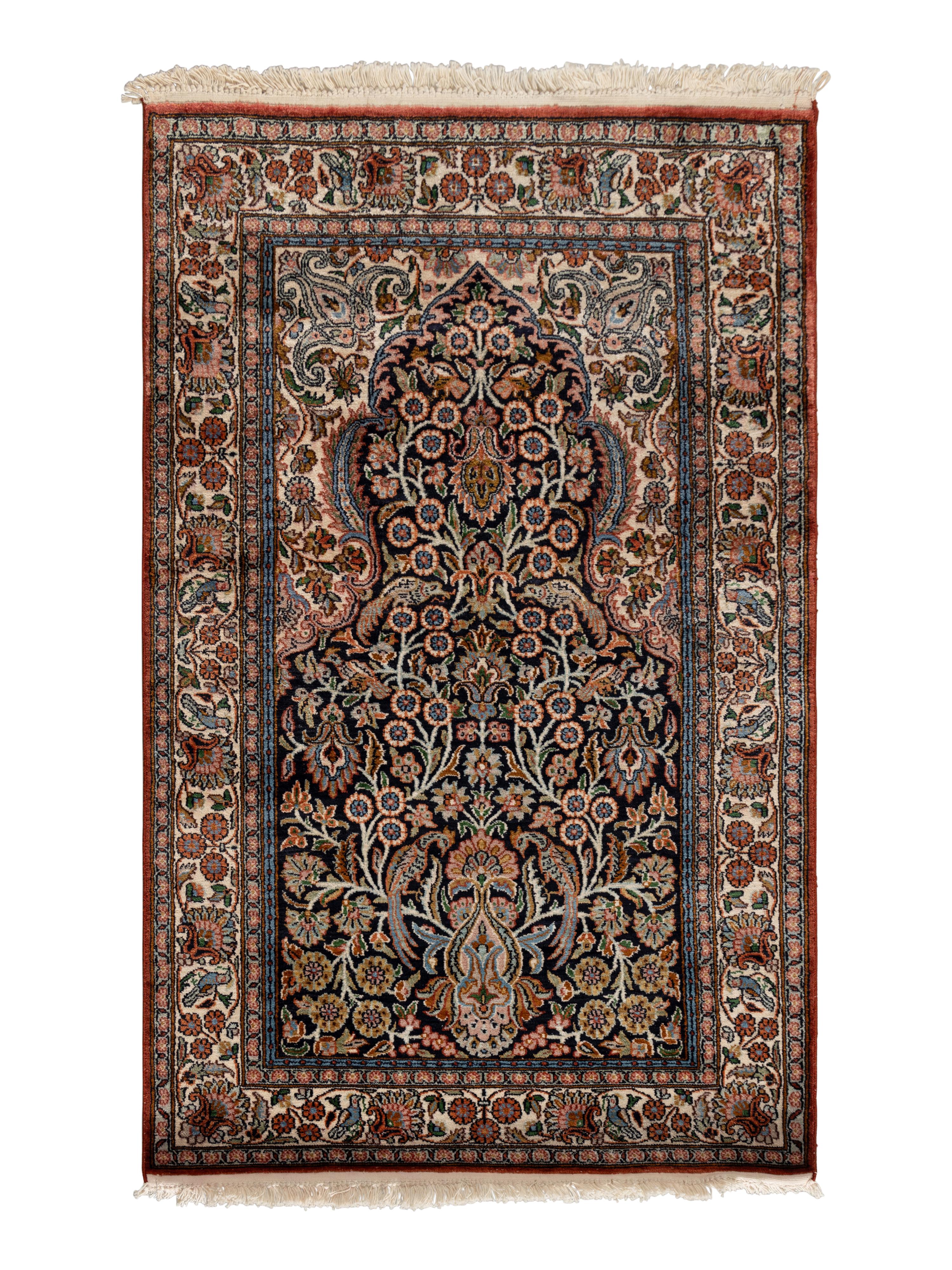 An Indo-Qom Silk Rug