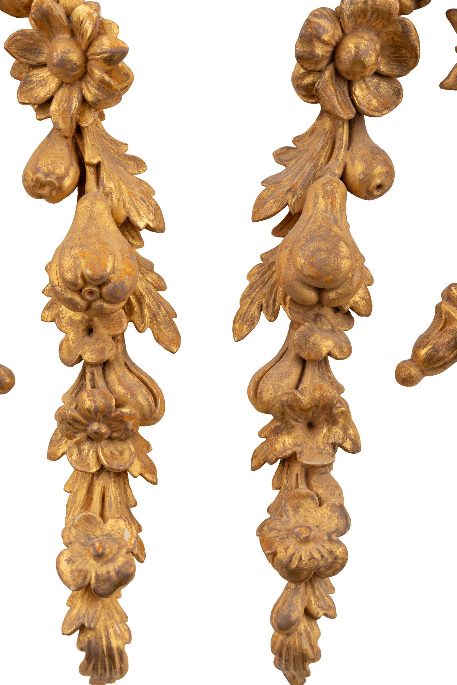 A Pair of French Giltwood Appliques