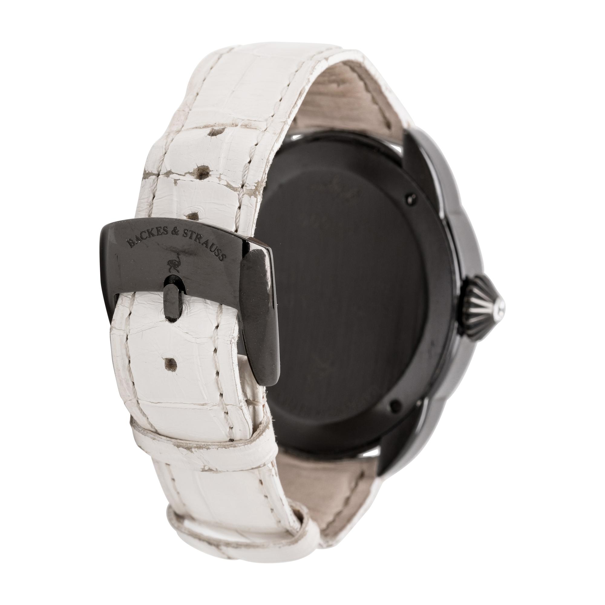BACKES & STRAUSS, REF. 3643.MA 'REGENT DIAMOND KNIGHT' BLACK DIAMOND WATCH