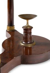 An Empire Style Gilt Bronze Mounted Mahogany Marble-Top Table