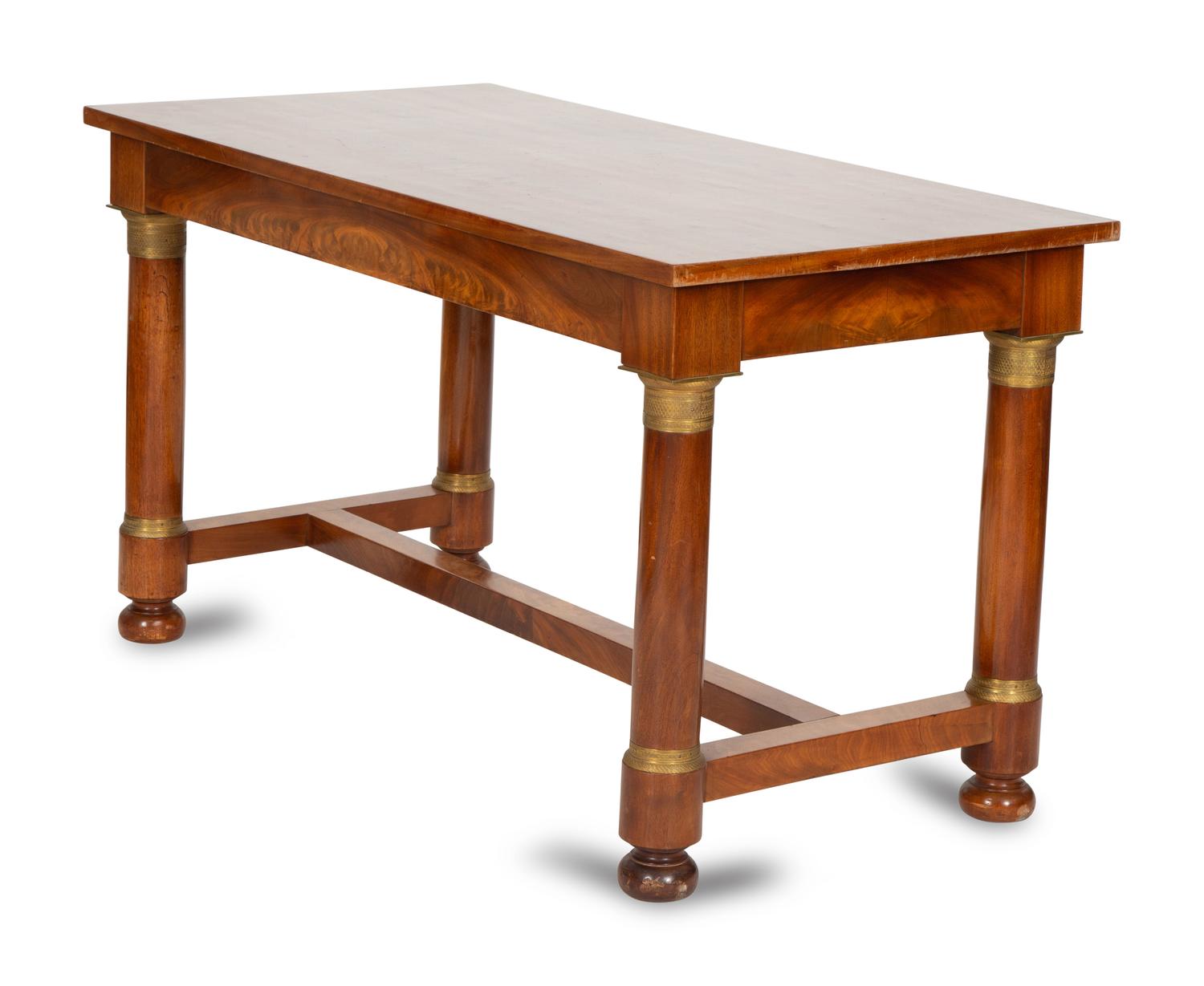 A French Empire Gilt Bronze Mounted Mahogany Table