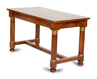 A French Empire Gilt Bronze Mounted Mahogany Table