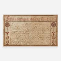 Attributed to Abraham Dirdorff (1734-1801) A Fraktur: Vorschrift, dated "1782"