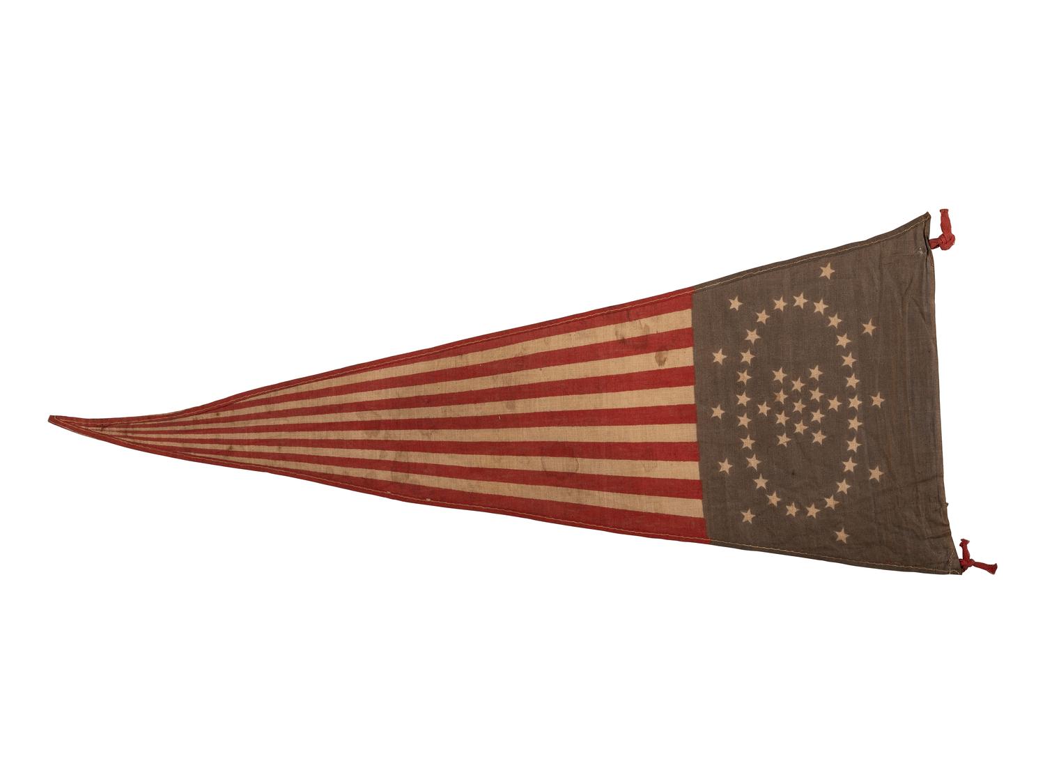 [FLAGS]. 48-star Whipple pennant. Ca 1912.