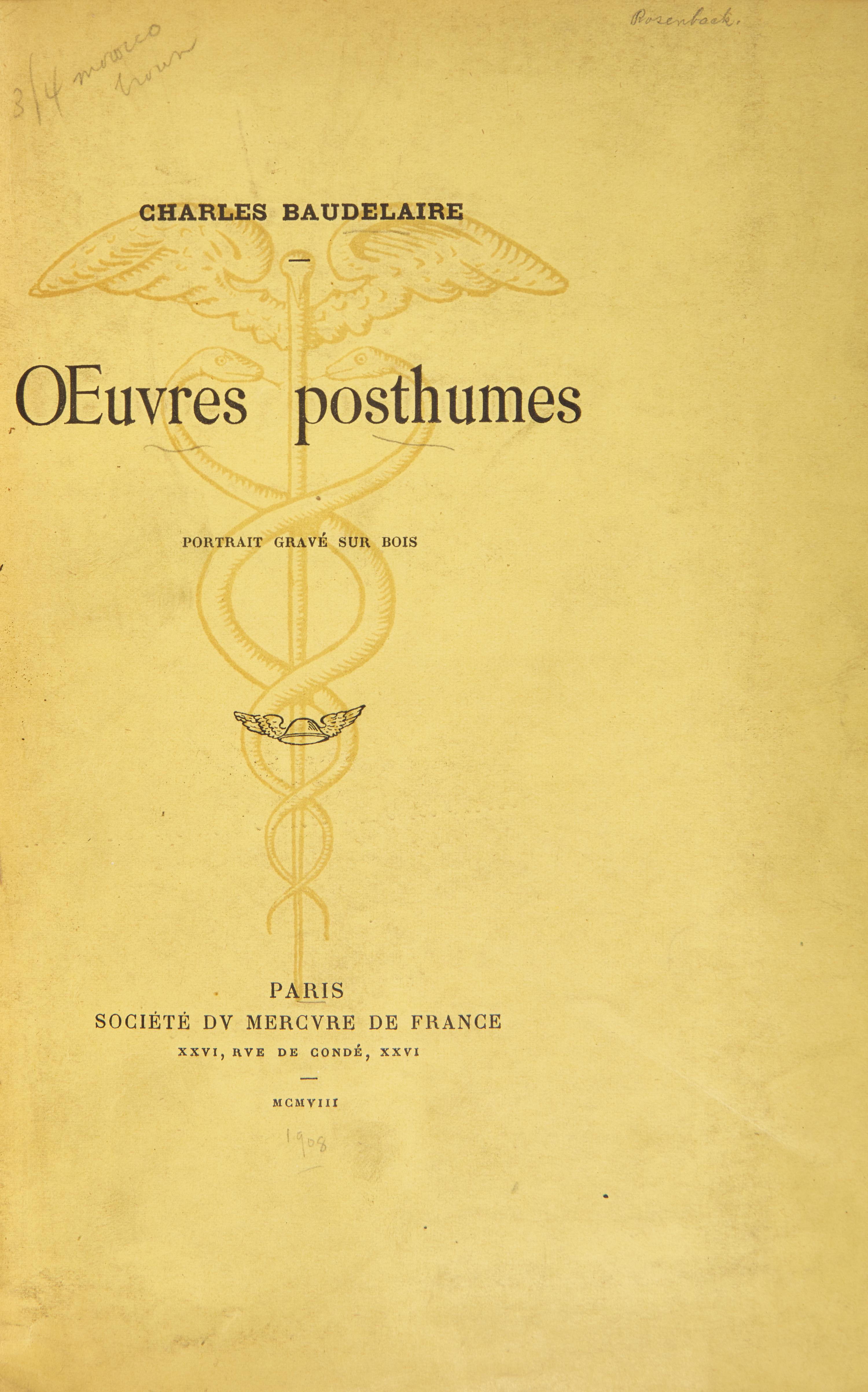 [Literature] Baudelaire, Charles. Oeuvres Posthumes