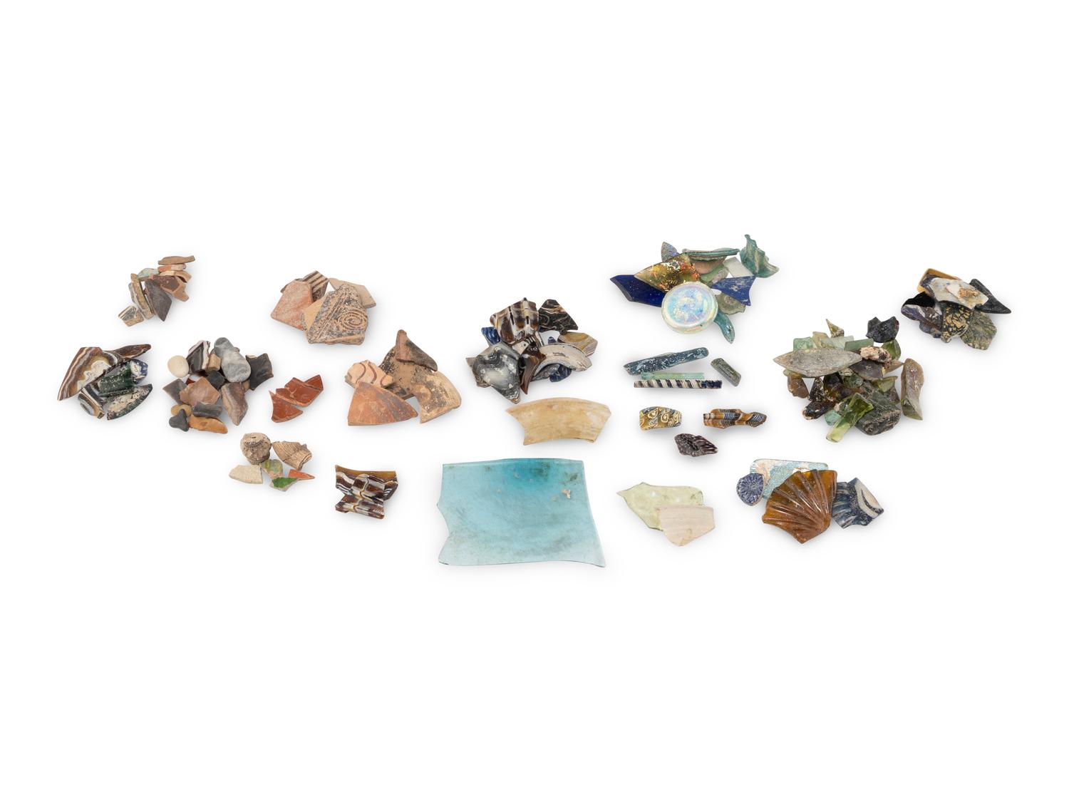 A Group of Ancient and Modern Glass and Ceramic Fragments