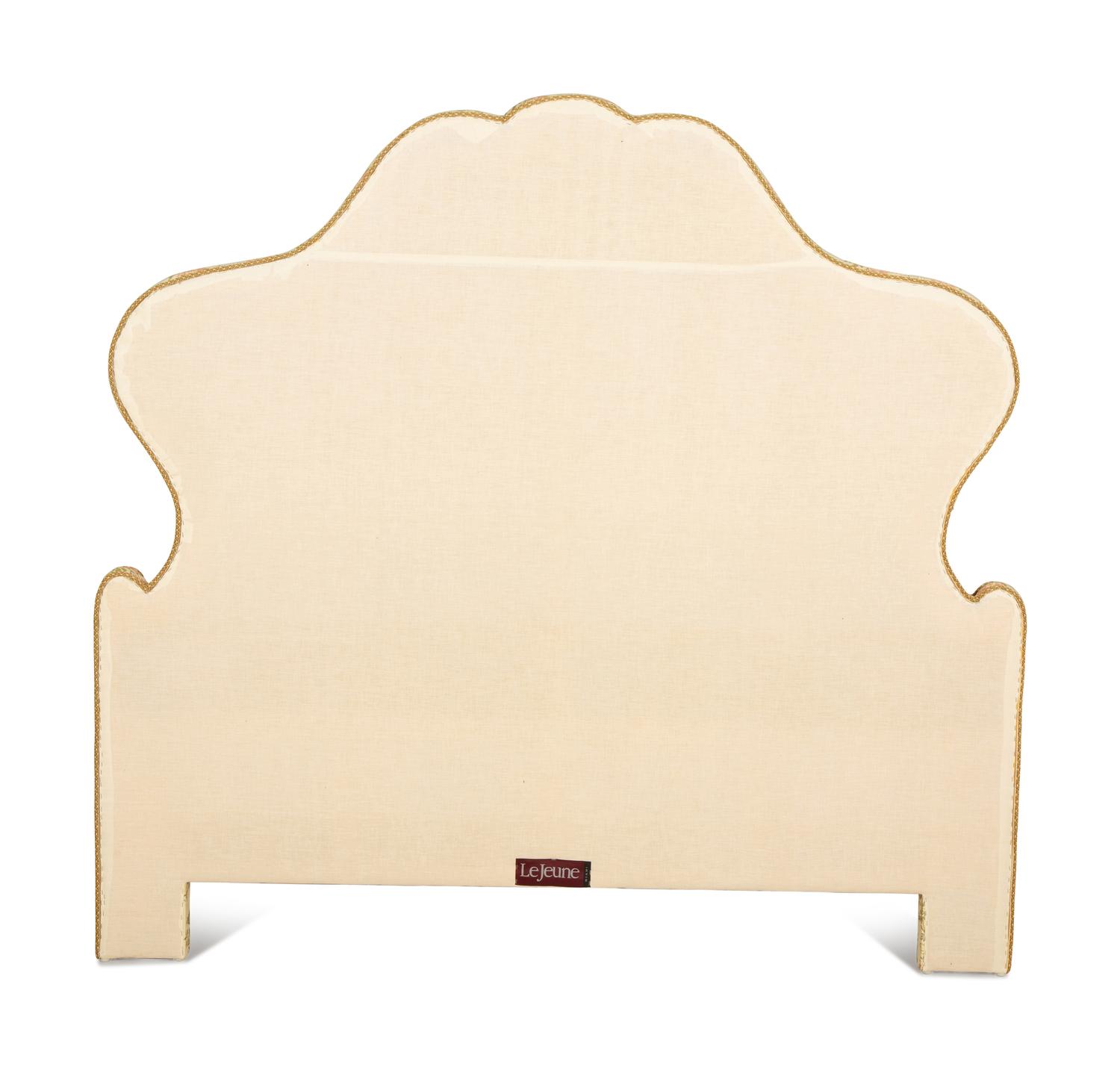 A Louis XVI Style Scalamandré Silk Lampas Upholstered Headboard — 20th Century