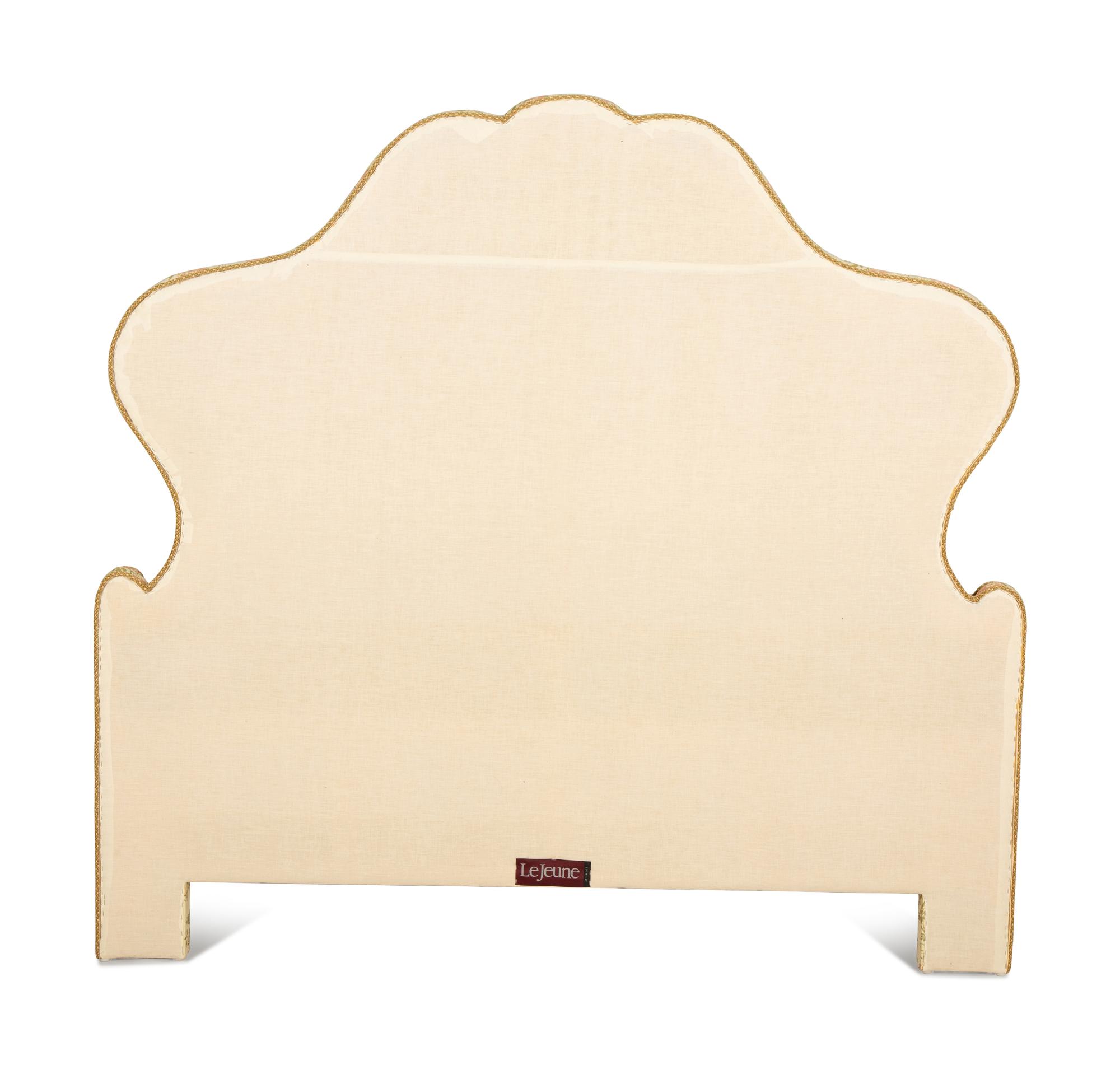 A Louis XVI Style Scalamandré Silk Lampas Upholstered Headboard — 20th Century
