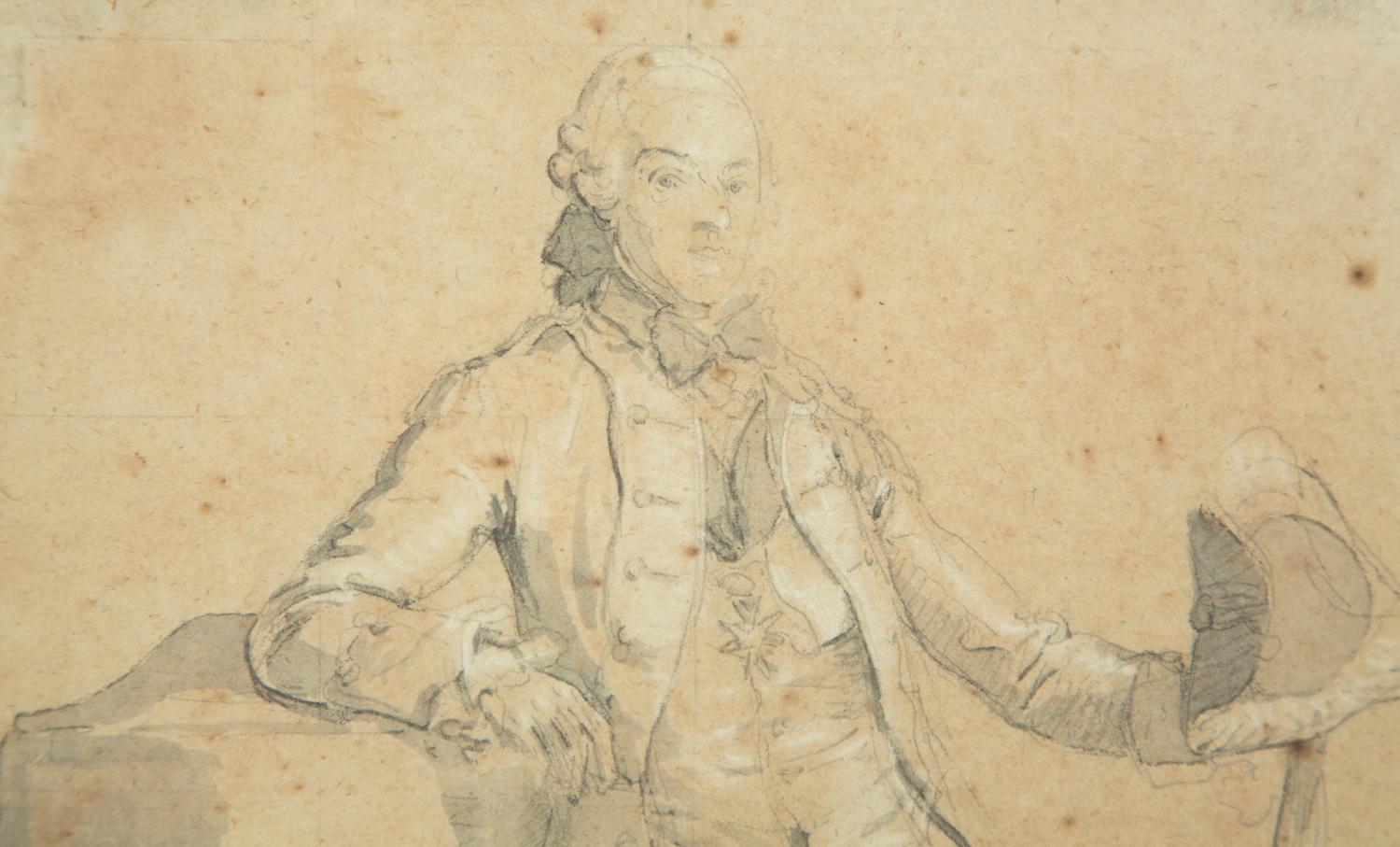 Portraits of Fashionable Gentlemen (two drawings)