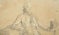 Portraits of Fashionable Gentlemen (two drawings)