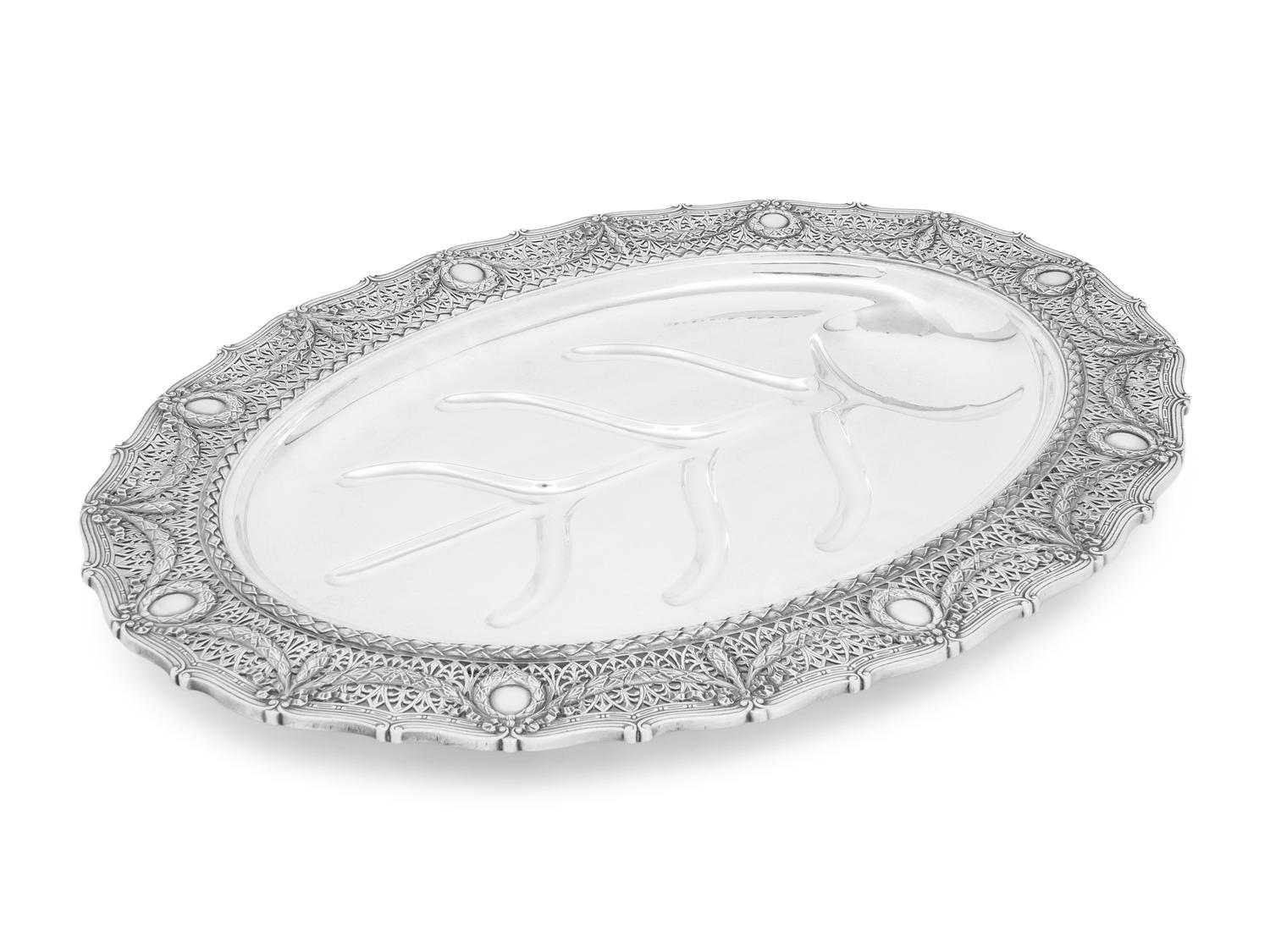 An American Silver Meat Platter