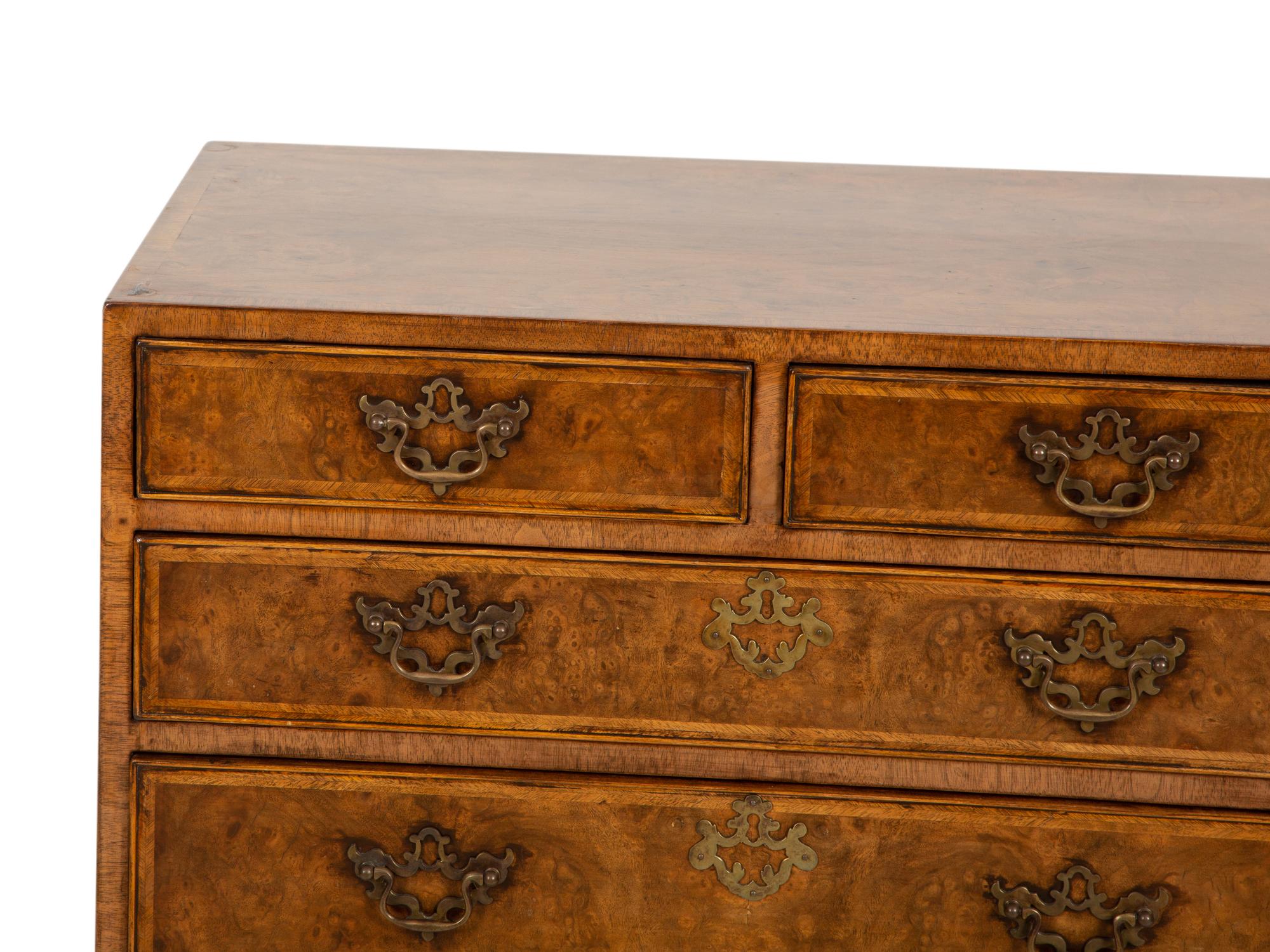 A Pair of George I Style Burl Walnut Chests of Drawers