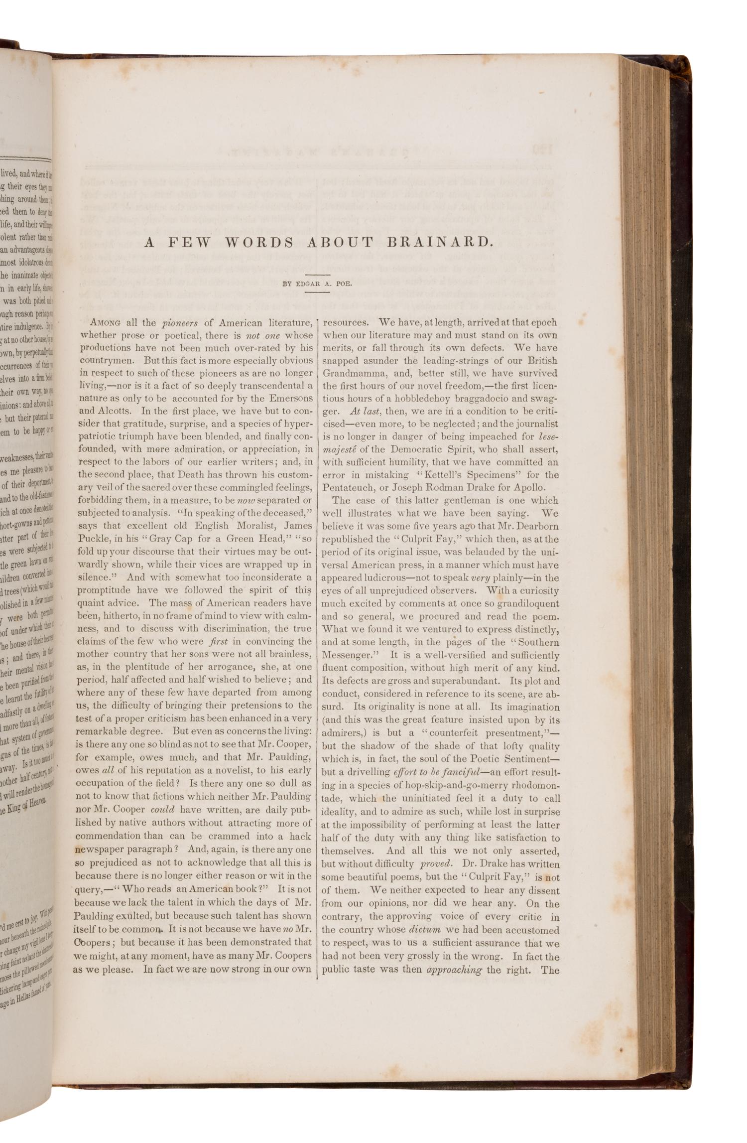 [Poe, Edgar Allan (1809-1849)]. "The Mask of the Red Death: A Fantasy," and 6 other writings. In: Graham's Lady's and Gentleman's Magazine, Vols. XX-XXII . Philadelphia: George R. Graham, January-June, 1842.