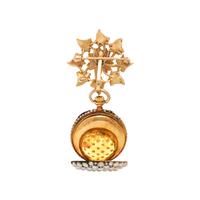 Seed Pearl, Diamond, and Yellow Gold Lapel Watch