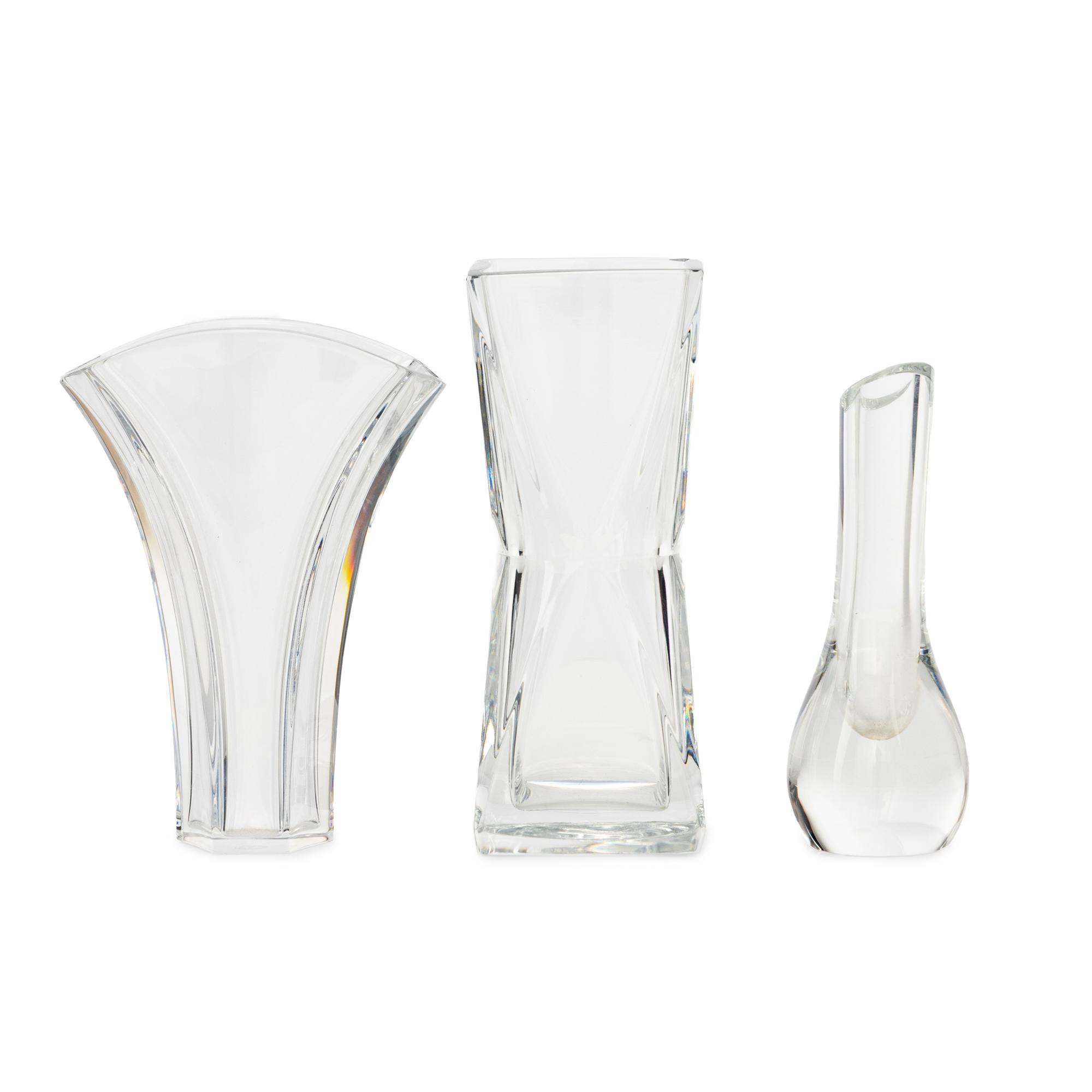 Three Baccarat Glass Vases