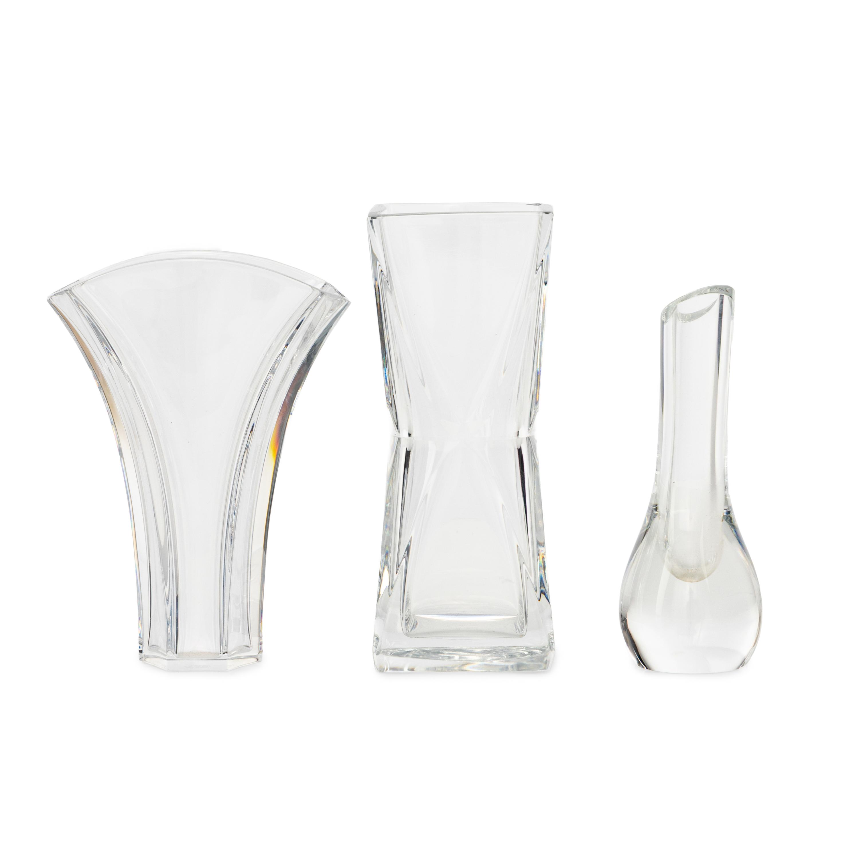 Three Baccarat Glass Vases