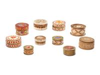 Collection of Great Lakes Quilled Birchbark Boxes