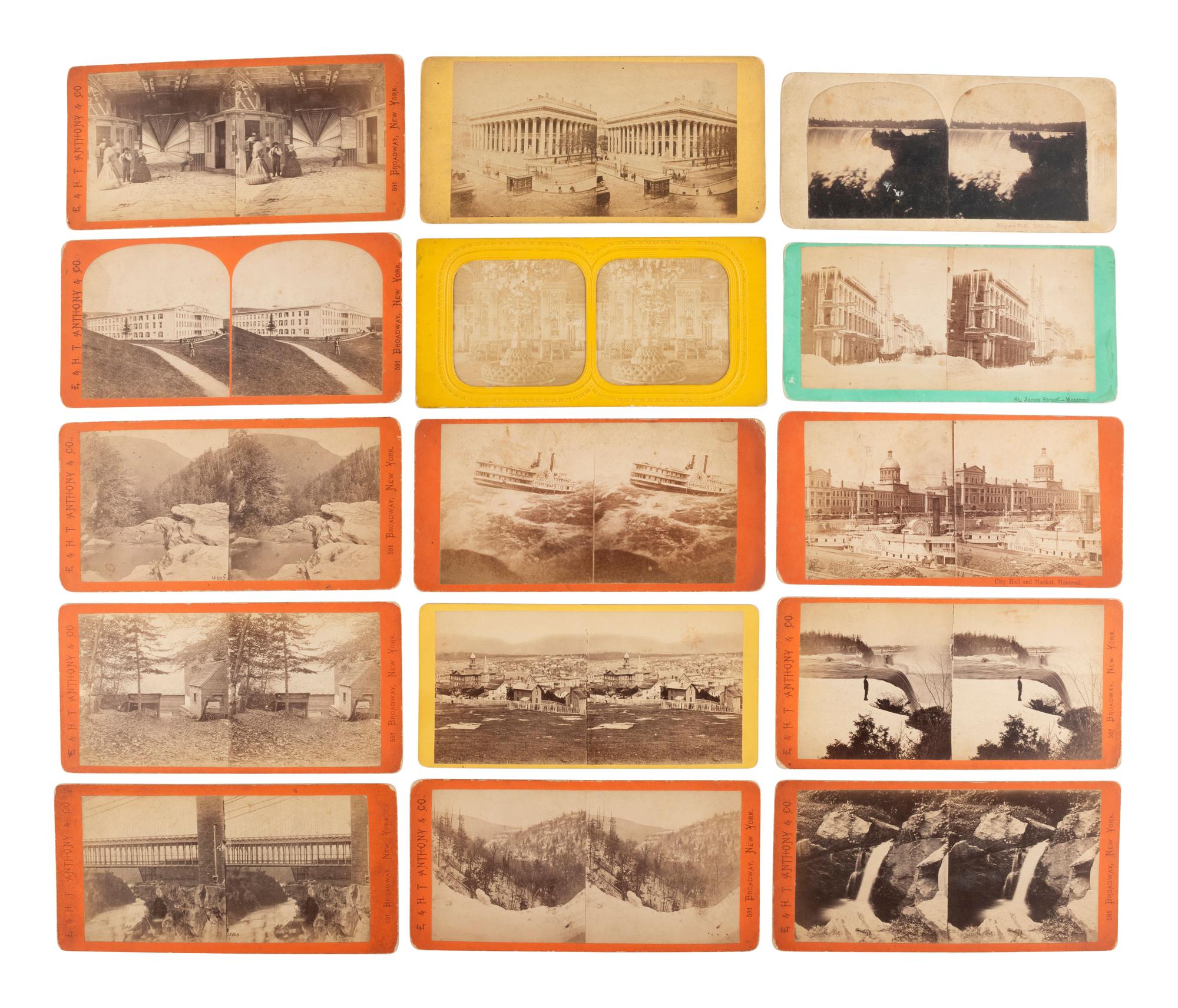 [EARLY PHOTO] 72 stereoviews of various scenes and subjects, incl. Harriet Beecher Stowe's house.