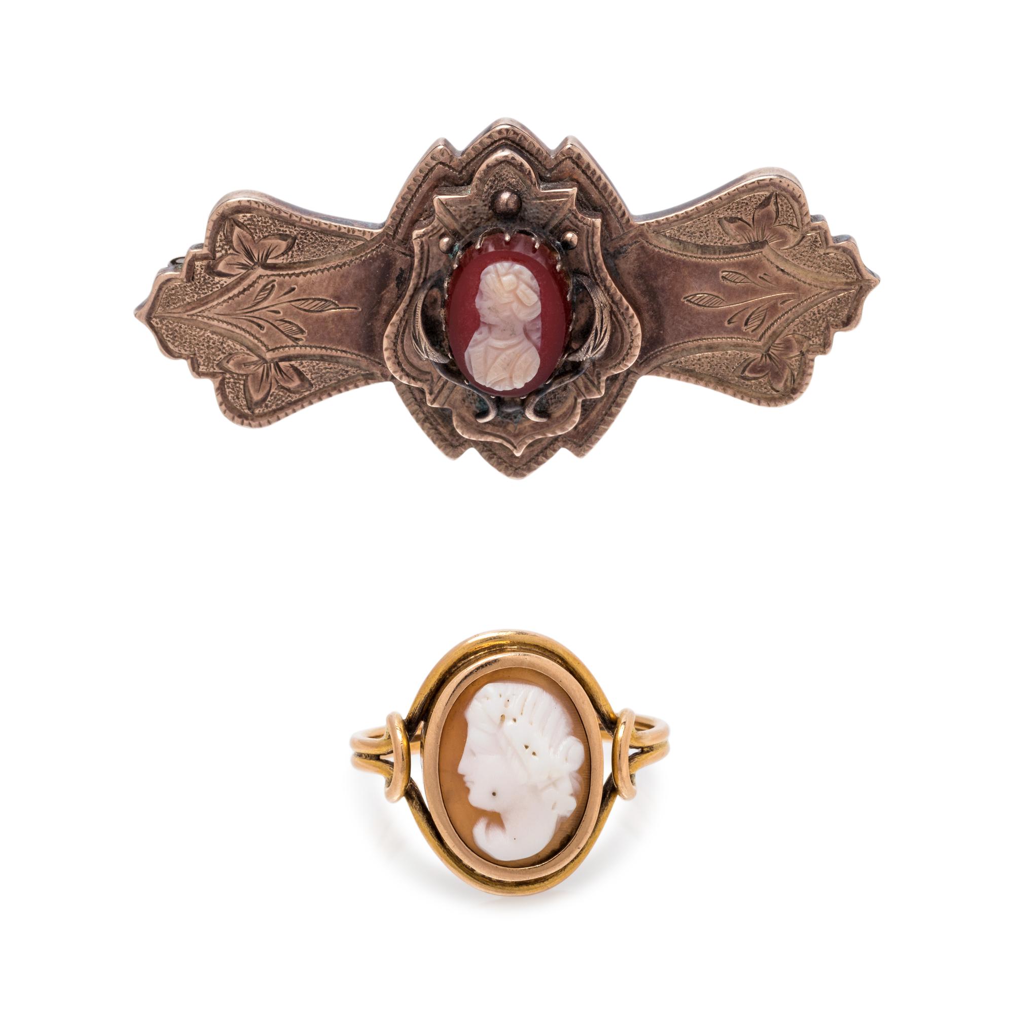 COLLECTION OF CAMEO JEWELRY