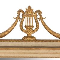 An Italian Neoclassical White Painted and Giltwood Mirror